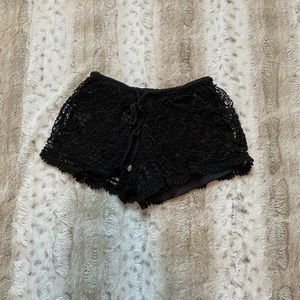 Women’s Black Lace Flowy Shorts